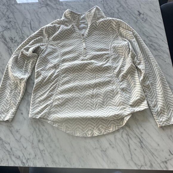 Made for a life 3/4 zip white with gray poka dots pullover - Picture 3 of 6